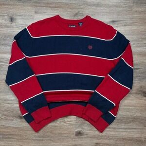 super sick chaps heavyweight striped knit crewneck sweater